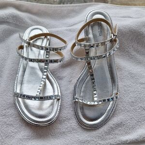 Michael Kors Shimmering Silver Strappy Sandals